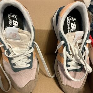 New Balance Peach and Gray Sneakers